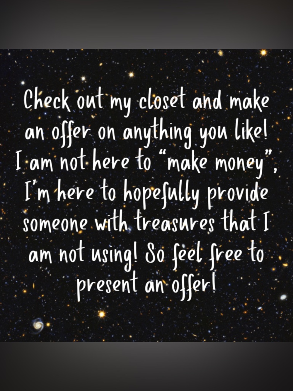 Feel free to make an offer on anything you like in my closet! 🥰